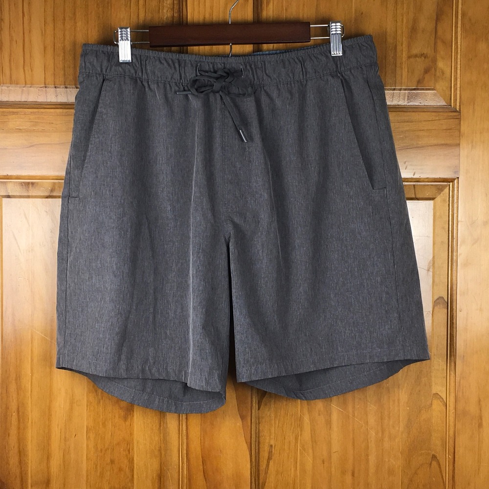 Eddie Bauer Mens XL Gray Drawstring Hiking Athletic Shorts Gorpcore Quick Dry